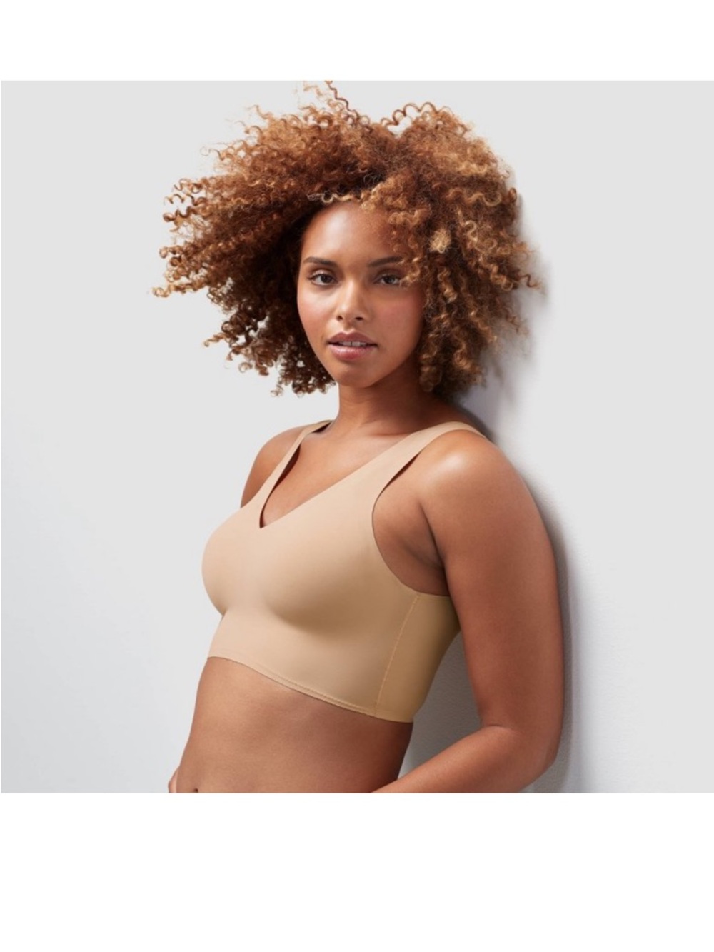 True & Co. True Body V-Neck Bra nude beige Size Small NWT